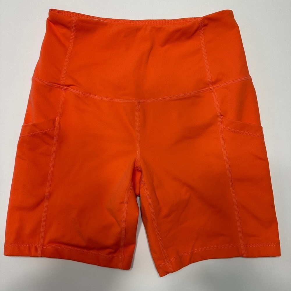 Zella Women's Bright Orange Bike Shorts - Picture 4 of 11